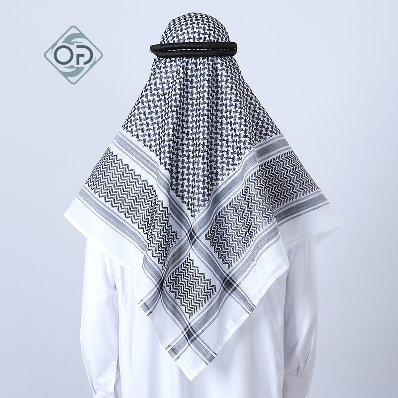 Breathable Muslim Arab men’s headscarf with keffiyeh, shemagh, ghutra, kufiya and Palestine flag patterns outdoor & religious use - 图片 6