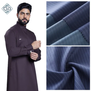 72%Polyester28%Viscose 96*99 230G/M Suiting Woven Stripes Fabric