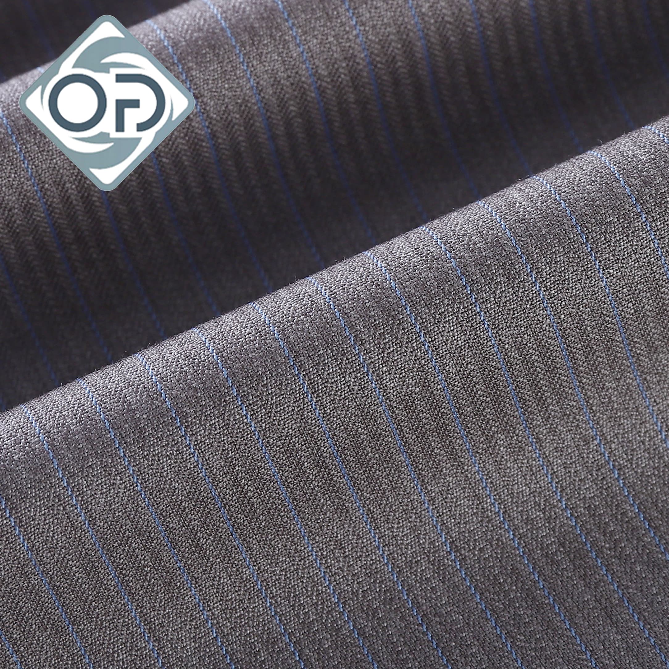 73% Polyester 27% Viscose 110*82 280G/M Suiting Woven Stripes Fabric - 图片 2