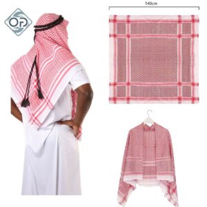 100% cotton Arab Muslim Men Head Scarf Custom Logo Square