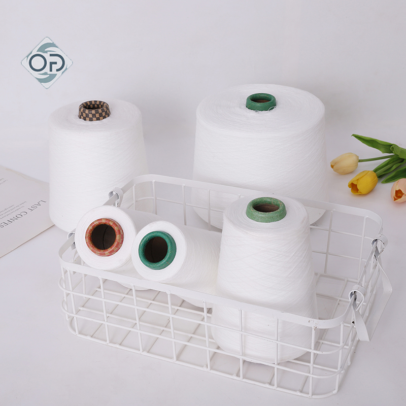 100% Polyester RingSpun OE Raw White Yarn Ne 30/2 40/1 45/2 60/1 - 图片 4
